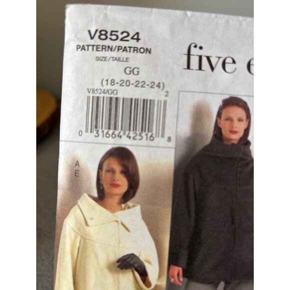 Vogue V8524 Pattern Jacket Top Dress Skirt Pant Size 18 20 22 uncut 2008 - Picture 2 of 9